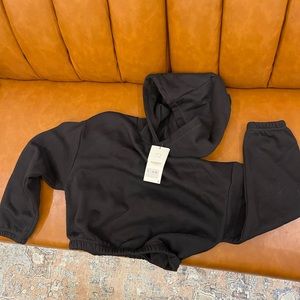 Zara Cropped Hooded Sweatshirt